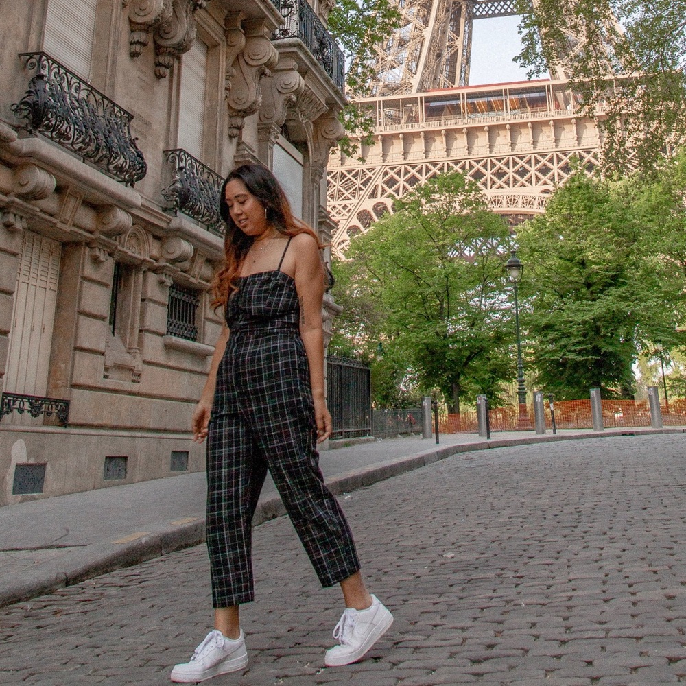 plaid jumpsuit